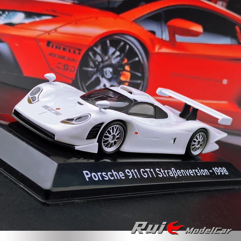 

Модель автомобиля Altaya Porsche 911 GT1 Street version 1998, модель украшения, 1:43