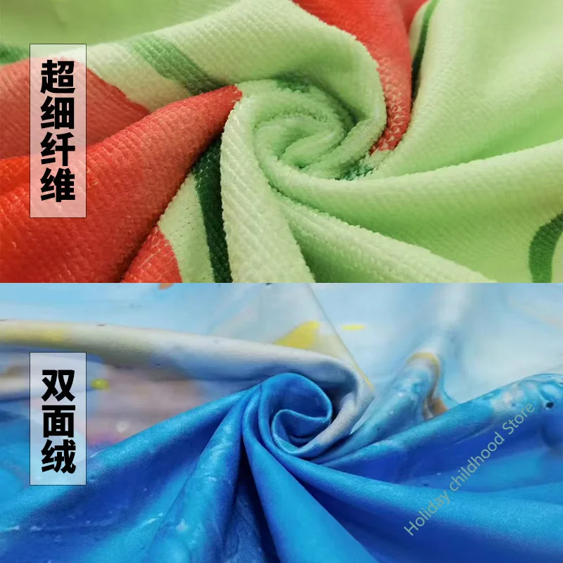 

Beach towel quick drying and water absorption microfiber double-sided velvet active printing swimming beach towel shawl