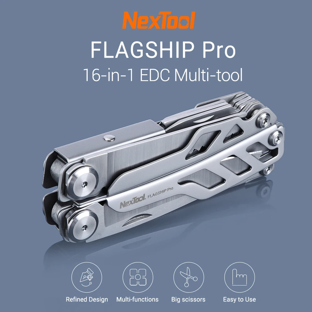 Фото Складные ножи 16 в 1 Nextool Flagship Pro, карманный нож, многофункциональные плоскогубцы, ножницы для рыбалки, для повседневного использования, много... №4