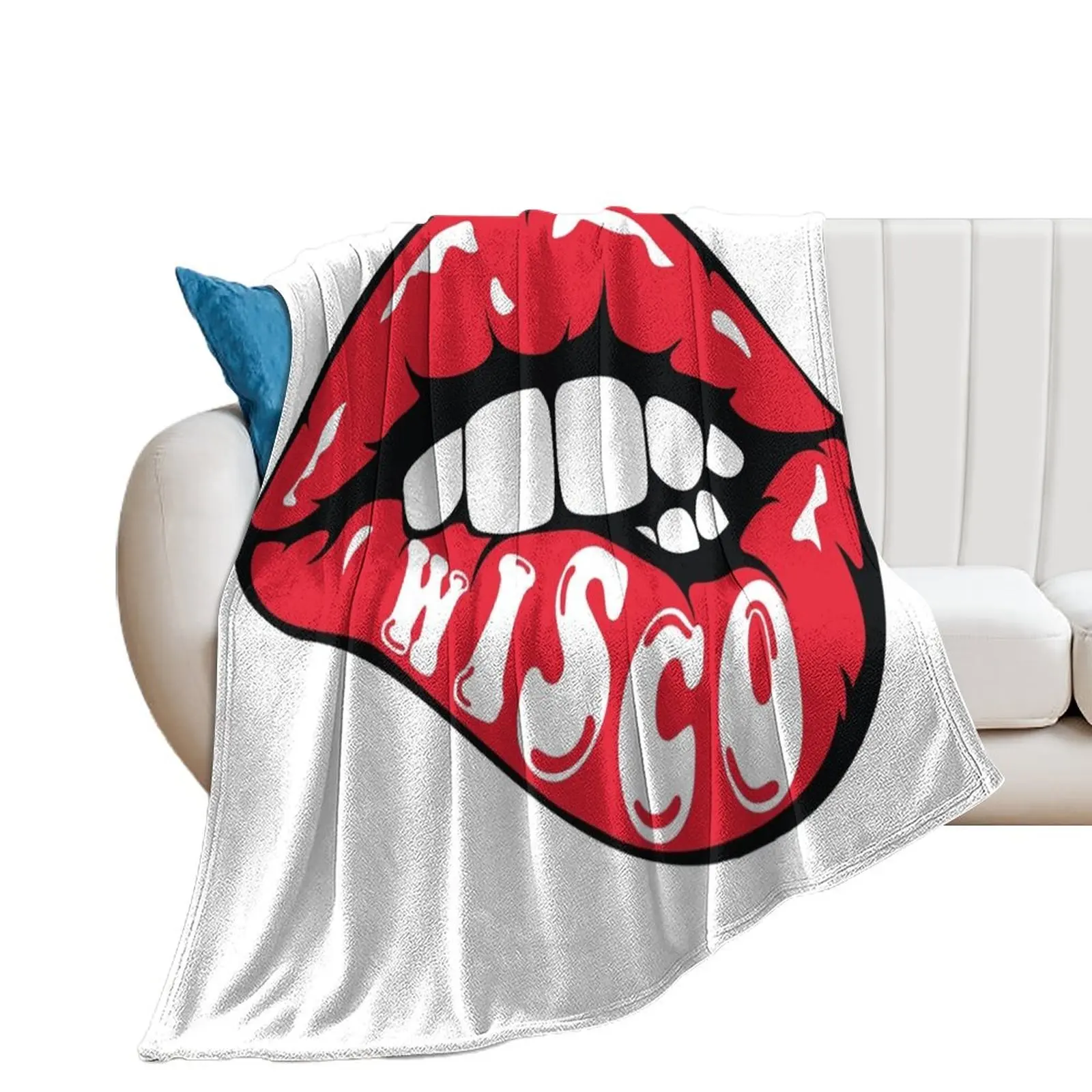 Wisco Lips Throw туристические одеяла Flannels