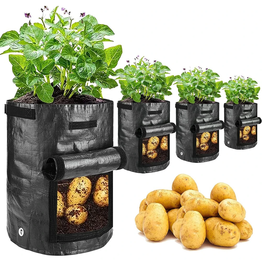 

Выращивание картофеля Bag, полиэтиленовые пакеты для выращивания овощей с ручкой, утолщенная сумка для выращивания овощей, лука, растений, рюкзак для растений на открытом воздухе