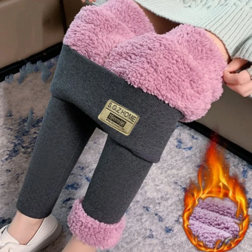 Плотные облегающие леггинсы из плюша для женщин Осень-зима теплая кашемировая