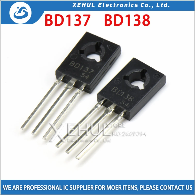 

50PCS BD137 + BD138 each 25PCS Transistor TO-126 Silicon PNP NPN Epitaxial Power Triode Transistor