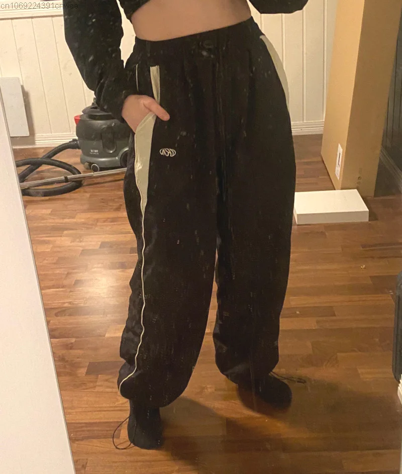 Брюки женские в стиле хип-хоп повседневные брюки с широкими штанинами Джоггеры