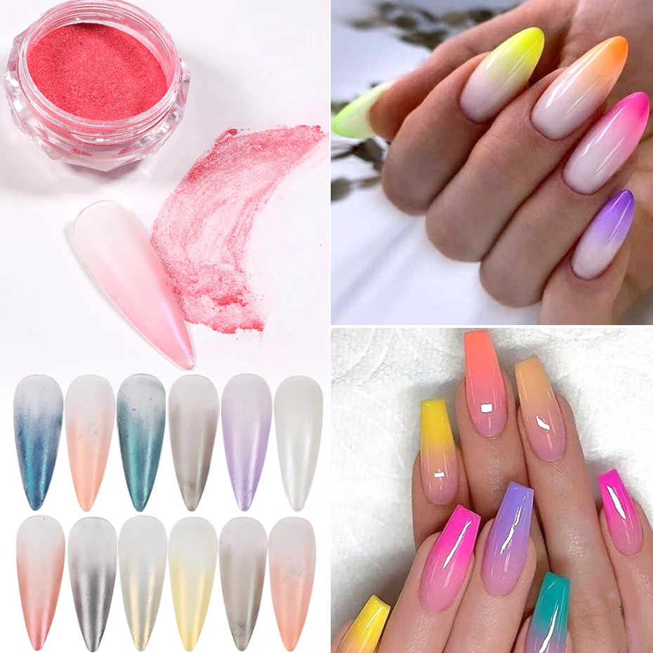 

Gradient Nail Glitter Powder Neon Pigment Magic Mirror Macaron Color Fine Chrome Rubbing Dust Ombre Manicure Decoration BES97