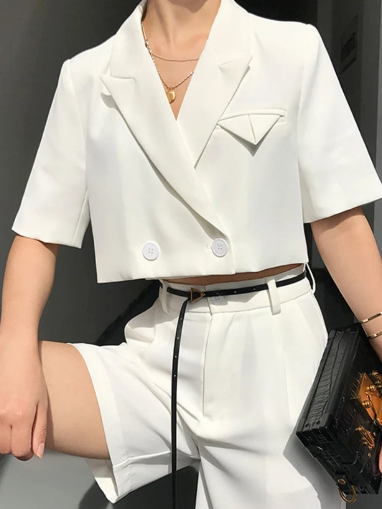 Короткий Повседневный костюм с шортами Новый Летний Тонкий Универсальный