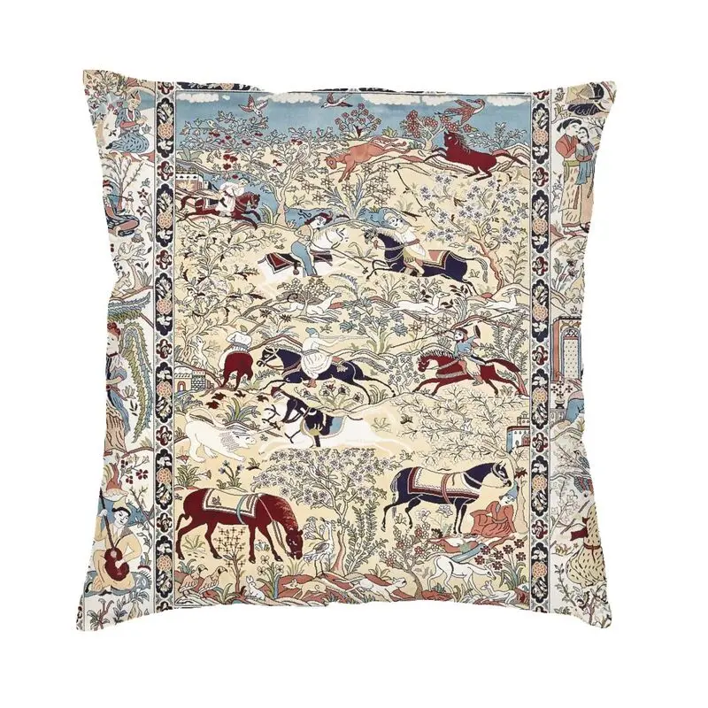 

Античный персидский ковер с животными, наволочка для подушки, украшение для дома, богемный этнический наволочка для подушки, квадратная нав...