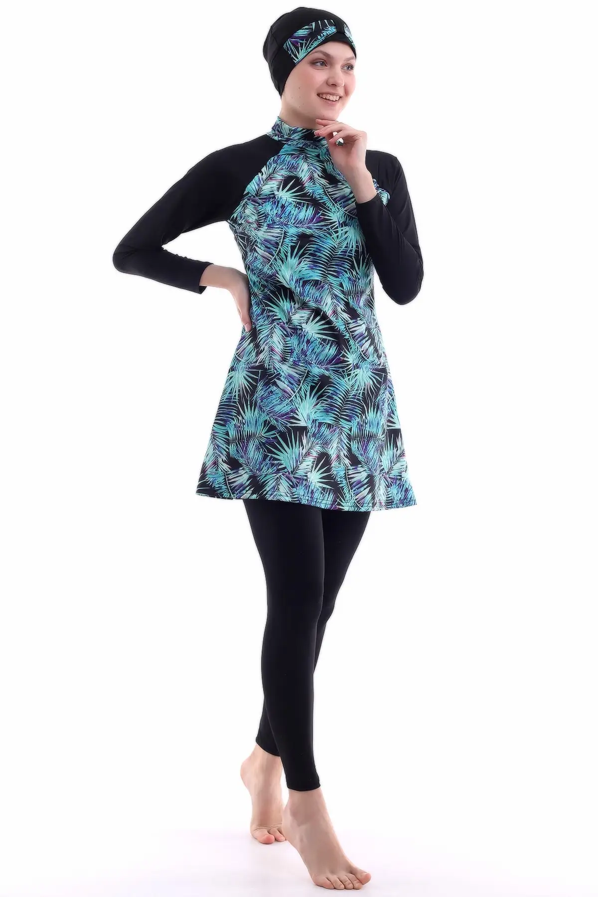 

Muslim Burkinis Lycra Swimwear Modest Summer Clothing Hijab Sport Swimsuit Islamic Full Cover Swimwear