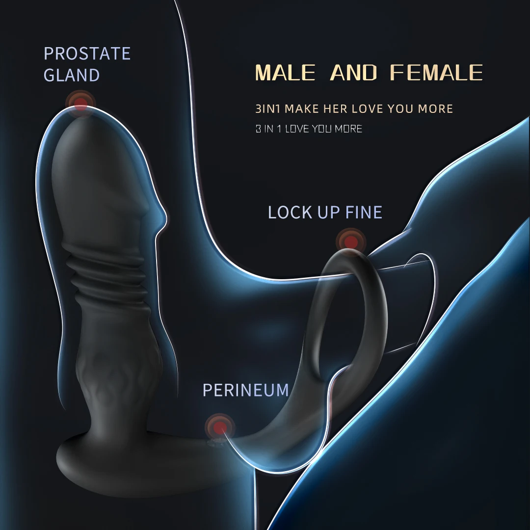 Male Thrusting Prostate Massager Vibrator for Men Gay Wireless Remote Prostate Stimulator Sex Toy for Couples
