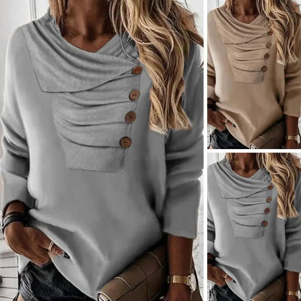 

Stylish Autumn Winter Solid Color Long Sleeve Sweatshirt Jumper Anti Pilling Sweatshirt Jumper Pile Collar Streetwear