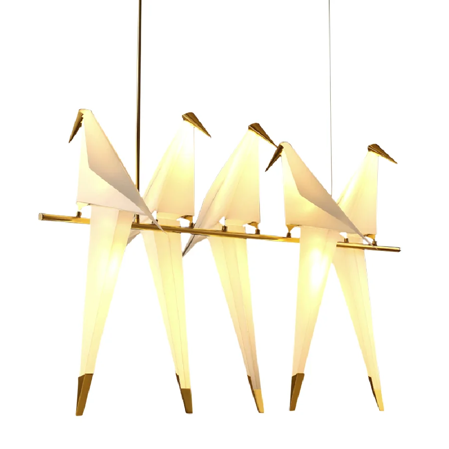 

LED Bird Wall Lamp Bedside Lamp Creative Origami Paper Crane Pendant Light for Loft Bedroom Study Foyer Dining Room Chandelier