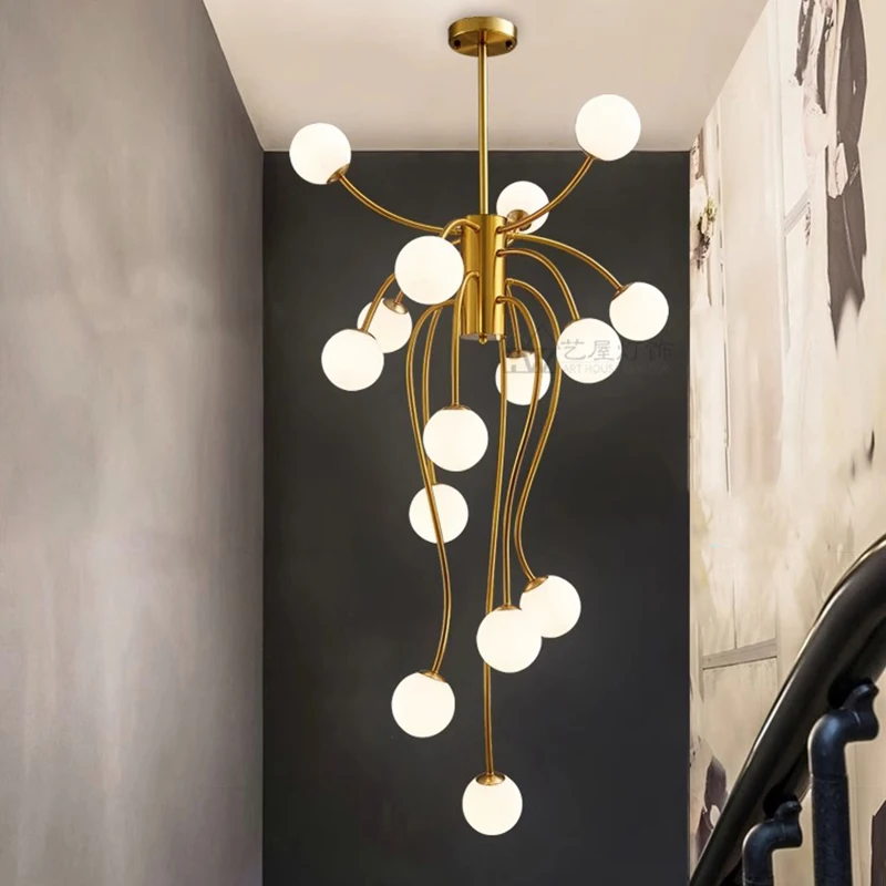 

Art Led Chandelier Pendant Nordic home decoration stair living Lamp Light Room Decor and dining ceiling indoor aesthetic lustres