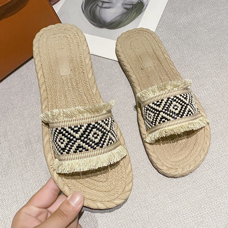 

Шлепанцы женские классические, сланцы, низкий квадратный каблук, повседневная обувь, модные тапочки, обувь для отдыха, 2023