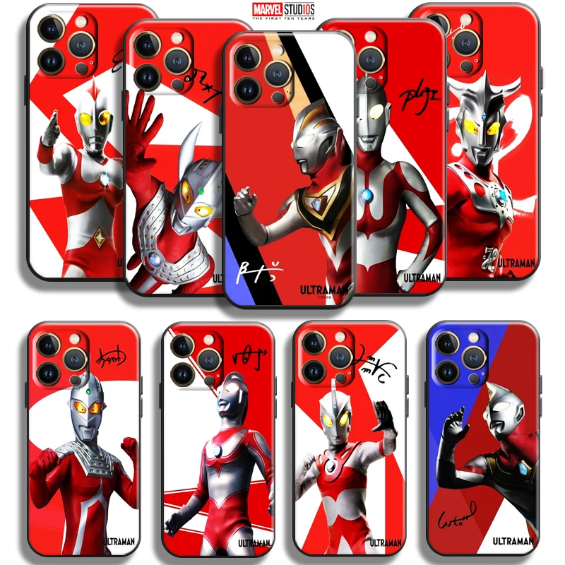 

Japan Anime Ultraman For Apple iPhone 13 12 11 Pro Mini X XR XS Max SE 6 6S 7 8 Plus Phone Case Black Funda Carcasa Coque TPU