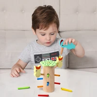 woodpecker catcher catching worms game magnetic fishing children wooden toys bug for kids kindergarten supplies educational gift