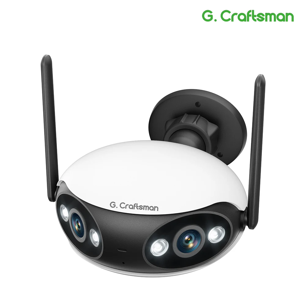 G.Craftsman 2K 4MP IP Camera Wifi+POE Dual Lens Ultra 180° Wide Angle CCTV Outdoor Dual Light Security Surveillance H.265
