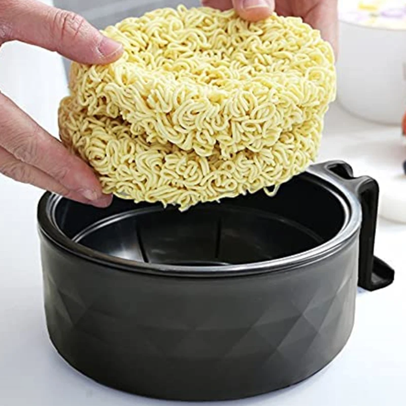 

Bowl Eco-friendly Style Japanese With Noodles Handle Wheat Dinnerware Microwaveable Lid Straw Set Soup Rice Bowl Salad And