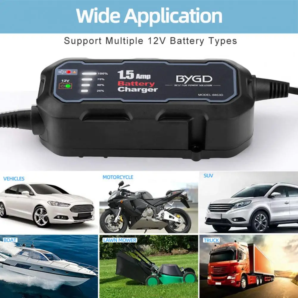 

Practical Trickle Charger Precision Charging Easy Operation Portable Automatic Battery Desulfator