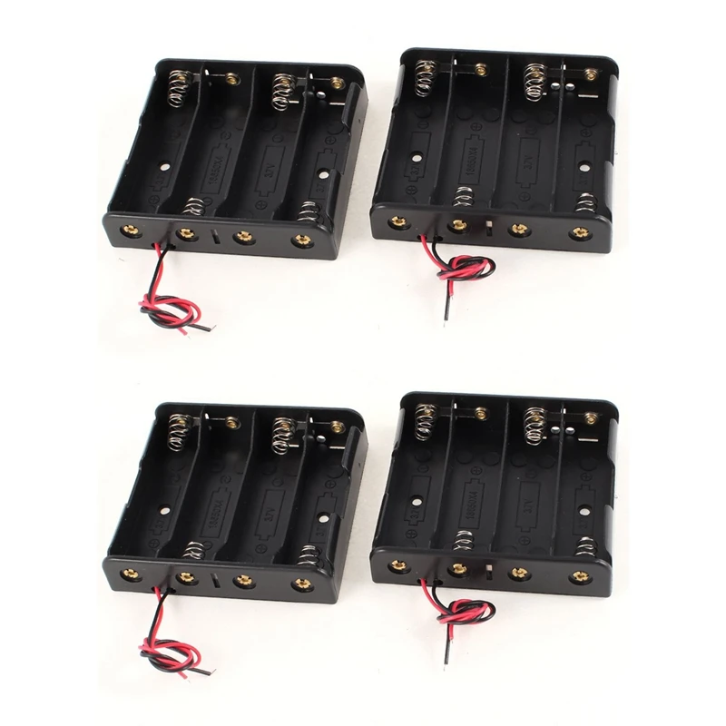 

4 шт., черный пластиковый чехол для аккумулятора 4x18650 14,8 в