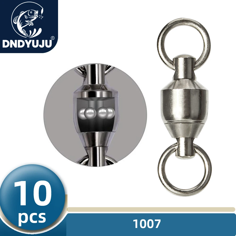 

DNDYUJU 10pcs Stainless Steel Bearing Fishing Swivels Barrel Rolling Swivels Connector Fishing Accessories Tools Tackle