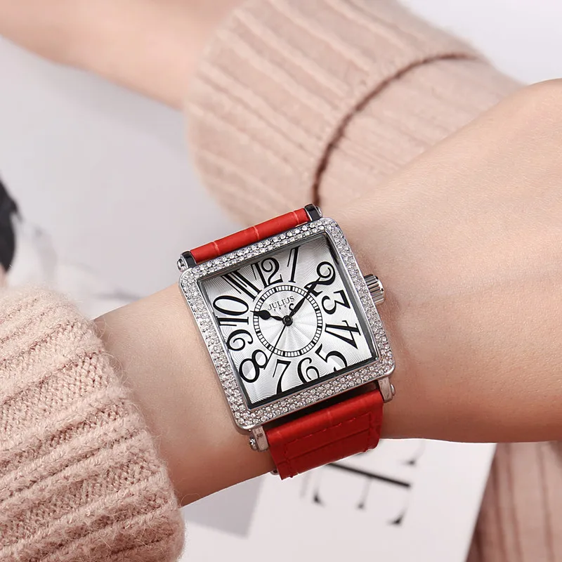High Quality Watch Square Set Auger Big Dial Female Table Belt Men Watch Male Tide Restoring Ancient Ways Fashion Neutral Table