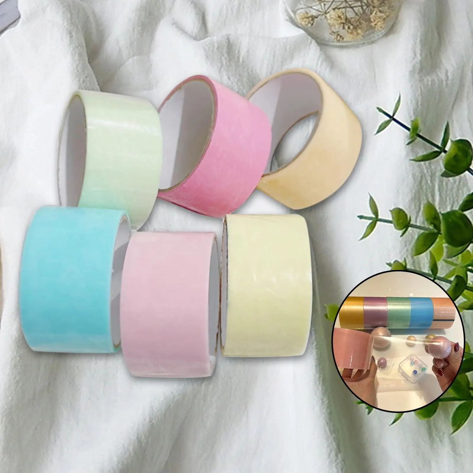 

6 шт., клейкие шарики-ленты, 6 цветов