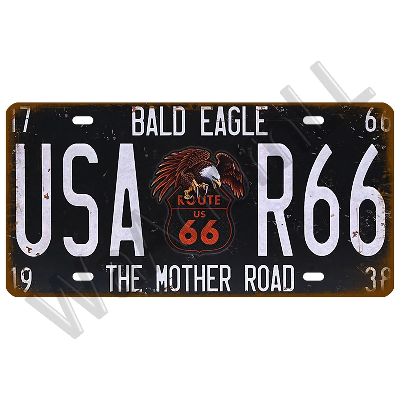 ВИНТАЖНЫЙ ПЛАКАТ Route 66 номерной знак плакат металлические жестяные знаки
