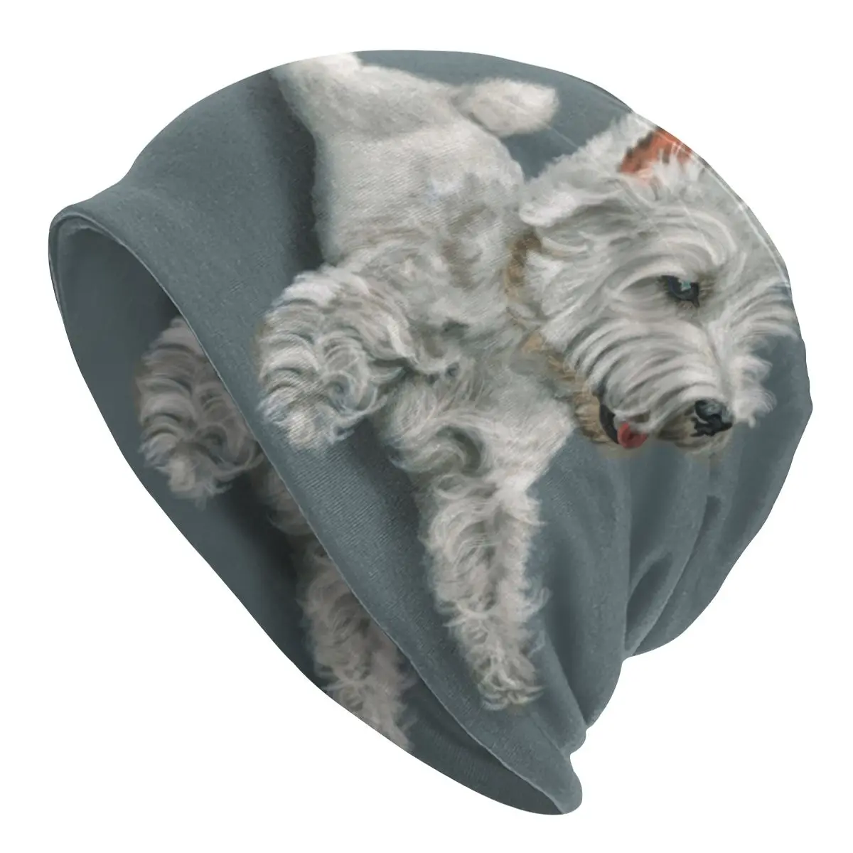 

West Highland Terrier Westie Bonnet Dog Cute Puppy Caps Windproof Warm Winter Printed Outdoor Hats for Teenager Knitted Beanies