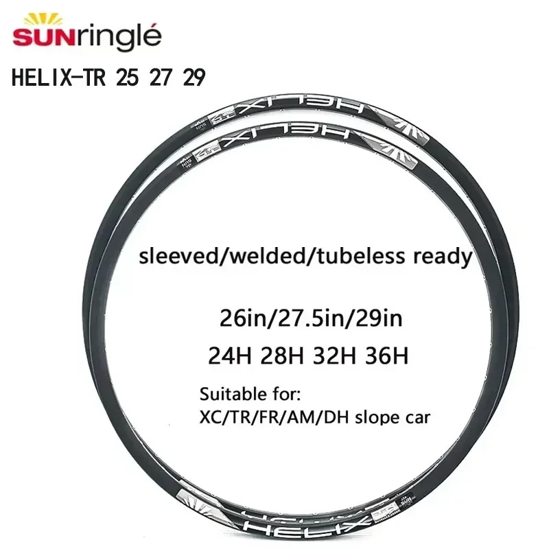 Sunringle HELIX TR25 27 29 вакуумный обод колеса 28H 32H 29/27 5/26 дюймов велосипедный для