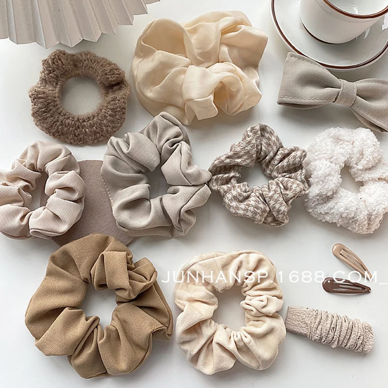 

New Plush Elastic Hair Bands Solid Color Scrunchie Women Girls Rubber Band Ponytail Hold Fashion Headwear Hair Accessories Gifts