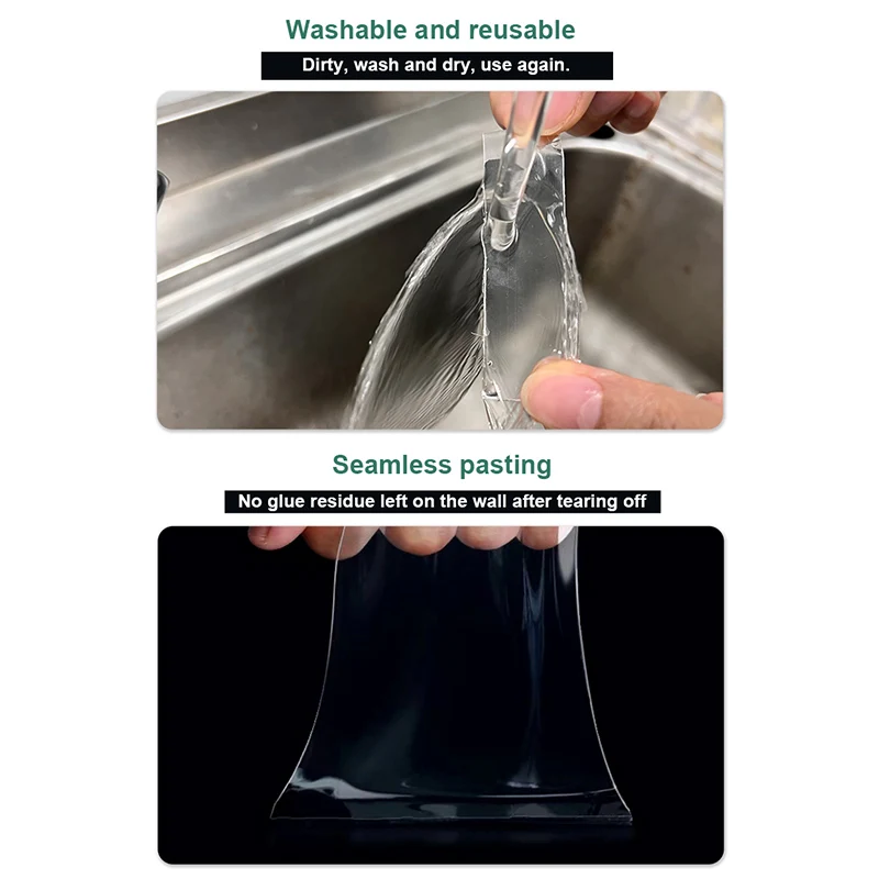 1 м/3 м/5 м нано-лента Водонепроницаемая прозрачная двусторонняя лента настенные