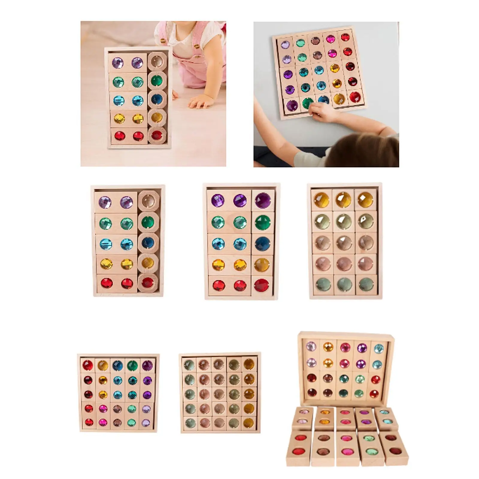 Набор деревянных строительных блоков для детей радужные акриловые кубики блоки