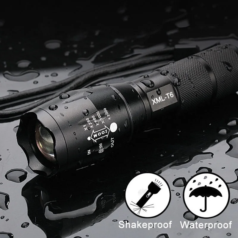 

Outdoor Self Defense Flashlight Waterproof MINI Torch Zoomable 5 Modes Led Lights Rechargeable Light Powerful Bright Hand Lamp
