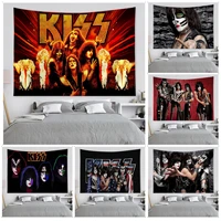 kiss band hanging bohemian tapestry hippie flower wall carpets dorm decor home decor