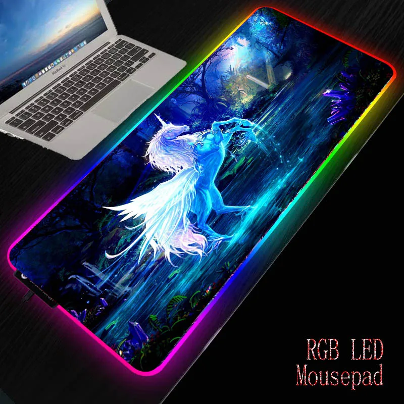 

MRGBEST Anime Black Pegasus Large Size Gaming Mouse Pad Anti-slip Natural Rubber Computer Gamer Mousepad Desk Mat Locking Edge