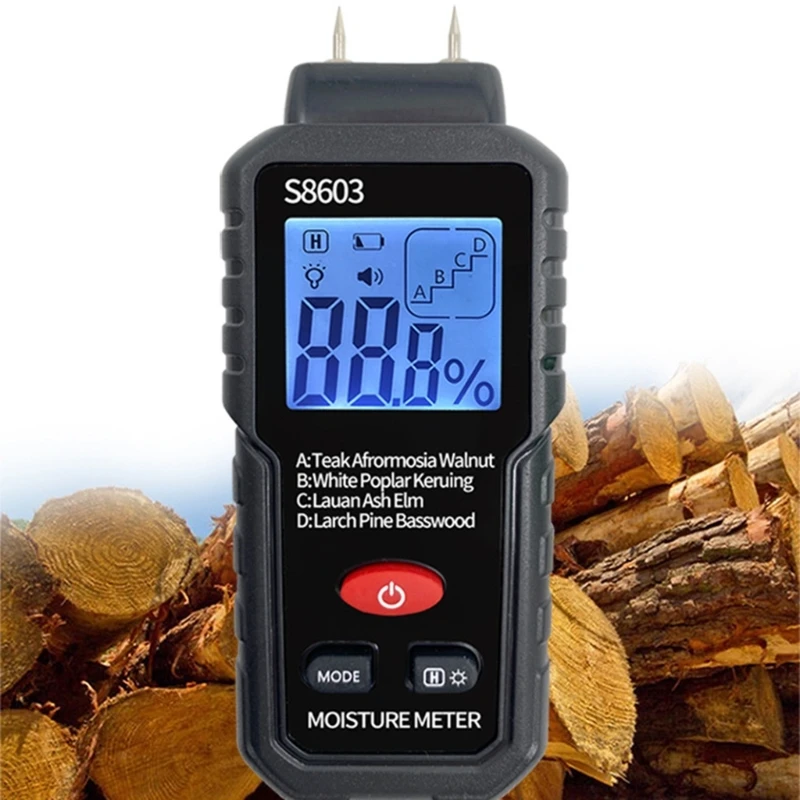 

Прибор для измерения влажности древесины, гигрометр для дерева, настенный детектор влажности с ЖК-дисплеем