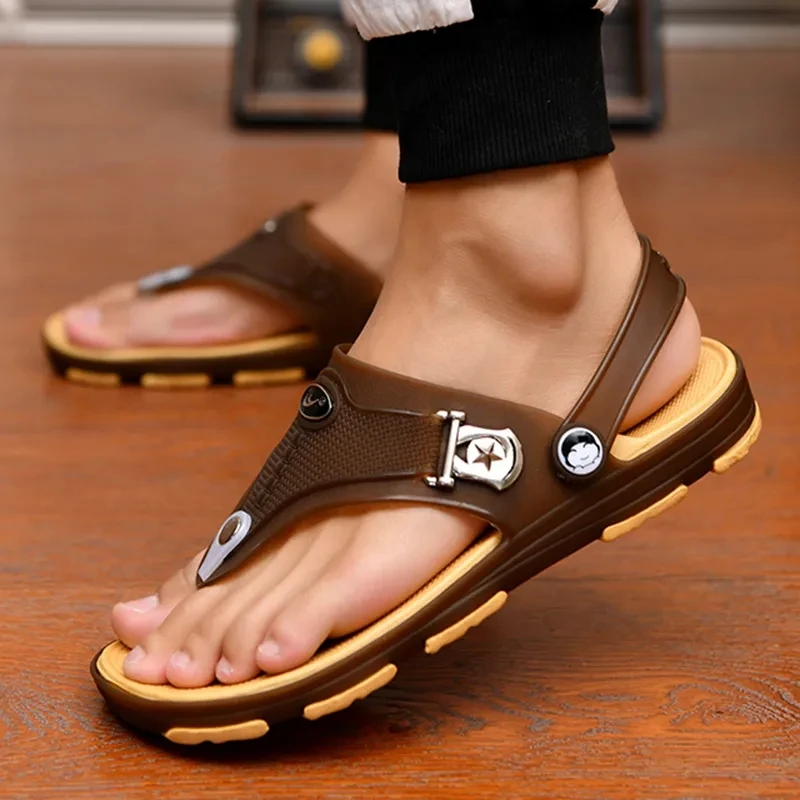 

2022 Men Flip Flops Beach Sandals Summer Man Shoes Flat Non Slip Fashion Designer Slippers Rubber Casual Shoe Zapatos Para