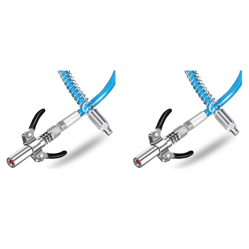 

2 шт. смазочный Соединитель с 30 см шлангом, быстросъемная смазочная муфта для тяжелых условий эксплуатации 10000psi, два аксессуара