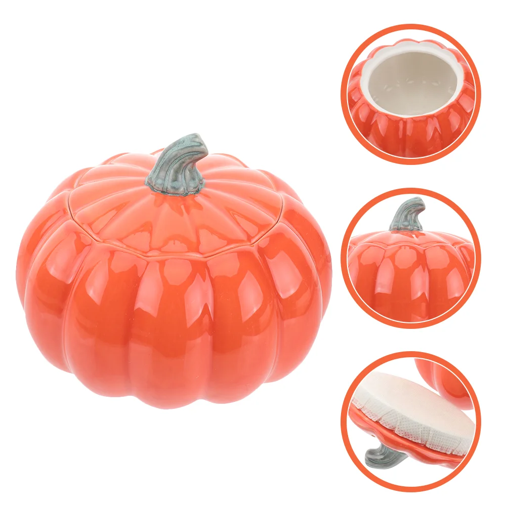 

Decorative Porcelain Ceramic Pumpkin Dessert Bowl Lidded Food Container Stew Soup Bowl Pumpkin Shaped Bowl Steamed Bowl