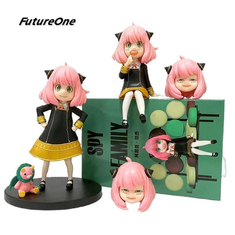 17CM PVC Anya Forger Replaceable Head Mini Spy X Family Figures Loid Forger Yor Forger Figurine Manga Doll Toys NEW