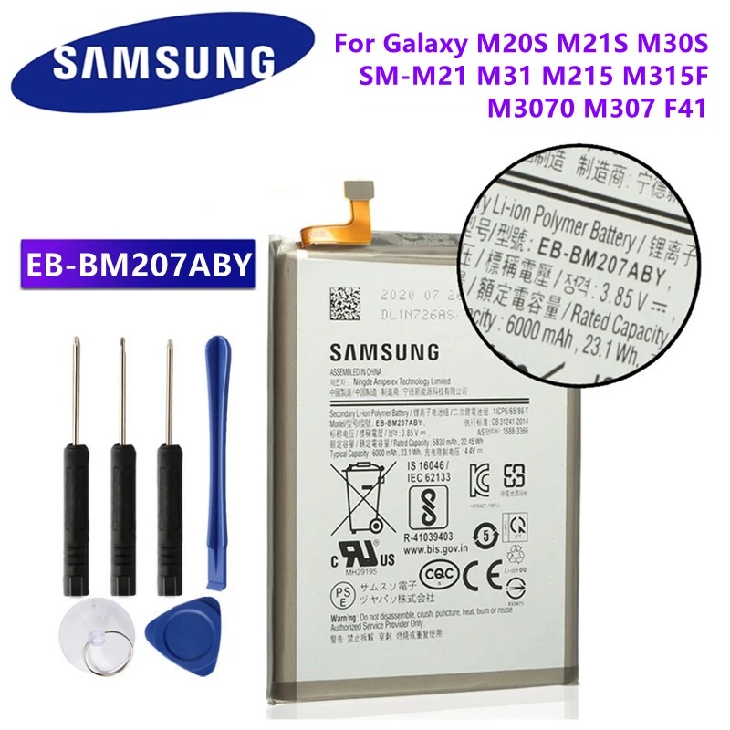 Оригинальная Аккумуляторная батарея для SAMSUNG Galaxy M30s Φ M3070 M21 M31 M215 M30S M315F M307 F41 M21S M20S -