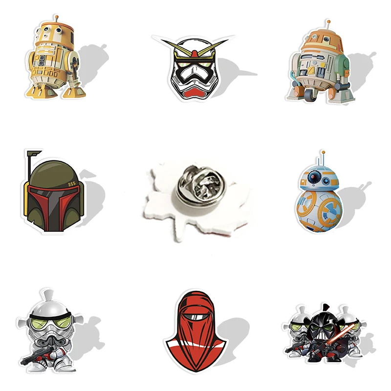 

Disney Cartoon Style Acrylic Lapel Pins Epoxy Resin Star Wars Badges Brooches New Fashion for Clothing Accessories Jewelry XL547