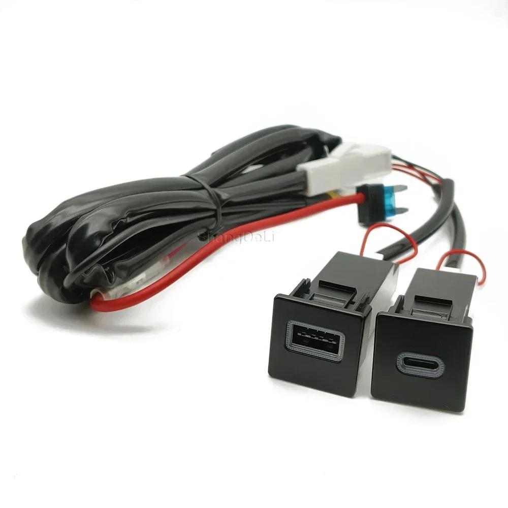 

Автомобильное зарядное устройство, USB-разъем, двойной QC3.0 Type C PD, адаптер для зарядки для ISUZU D-MAX 2021 2022 2023