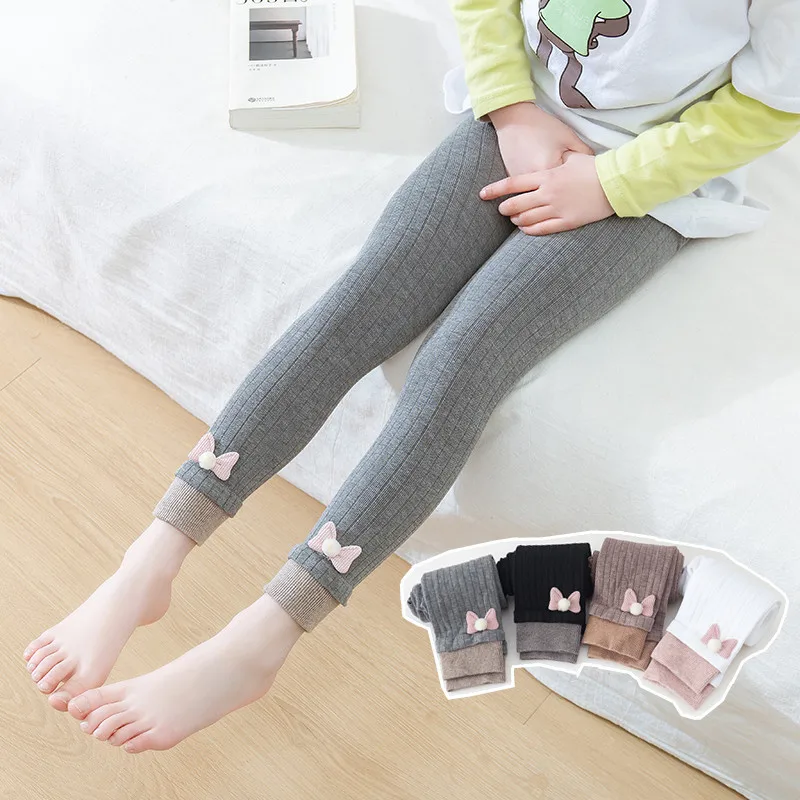 

Baby Girl Tights Child Bow Stockings Baby Autumn Winter Warm Cotton Trousers Children Kids Clothes