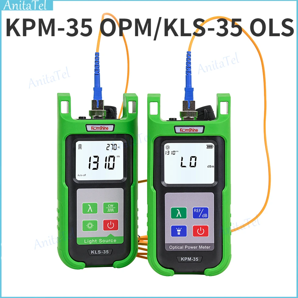 

KomShine KPM-35 OPM Fiber Optical Power Meter FTTH Fiber Cable Tester Single-mode Fiber Optic Light Source KLS-35 OLS Test Tool