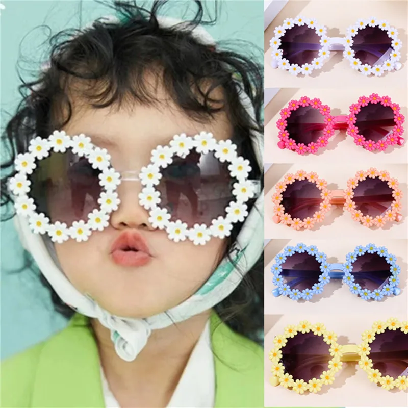 

6 Colors Todder Kids Boys Girls Fashion Sunglasses Cute Sweet Flowers Summer Outdoor Travel Casual Kids Glasses