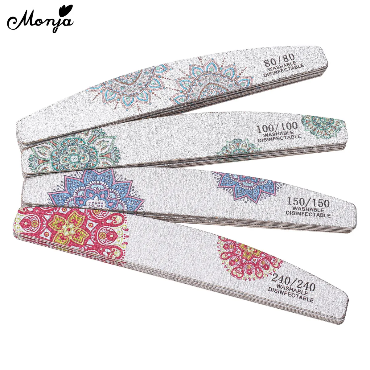 

Monja половинная Луна пилка для ногтей двусторонняя шлифовальная буфера 80/100/150/240 Грит Полировка Шлифовка профессиональные инструменты для ма...