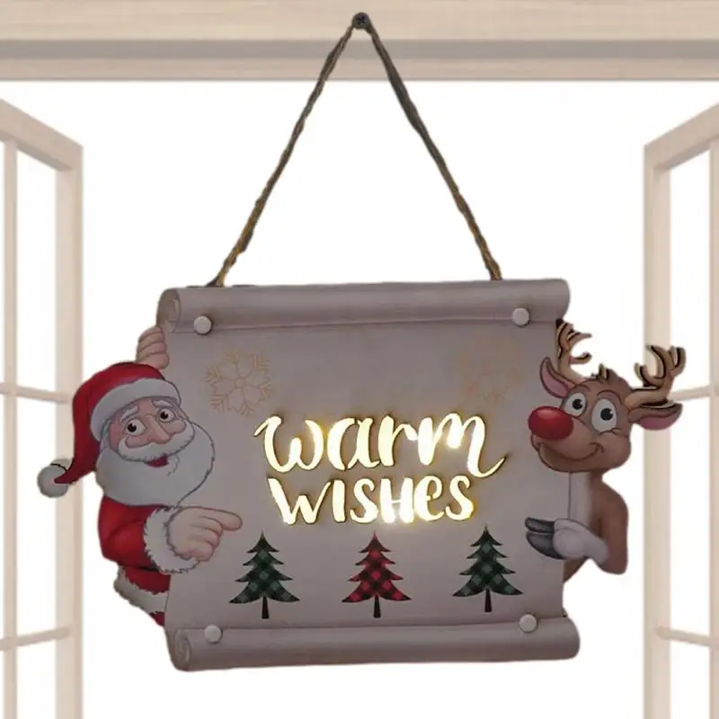 

Christmas Door Hanging Signs With Lights Door Sign For Holiday Decor Door Decorations Hanging Outdoor With Led Lights Perfect