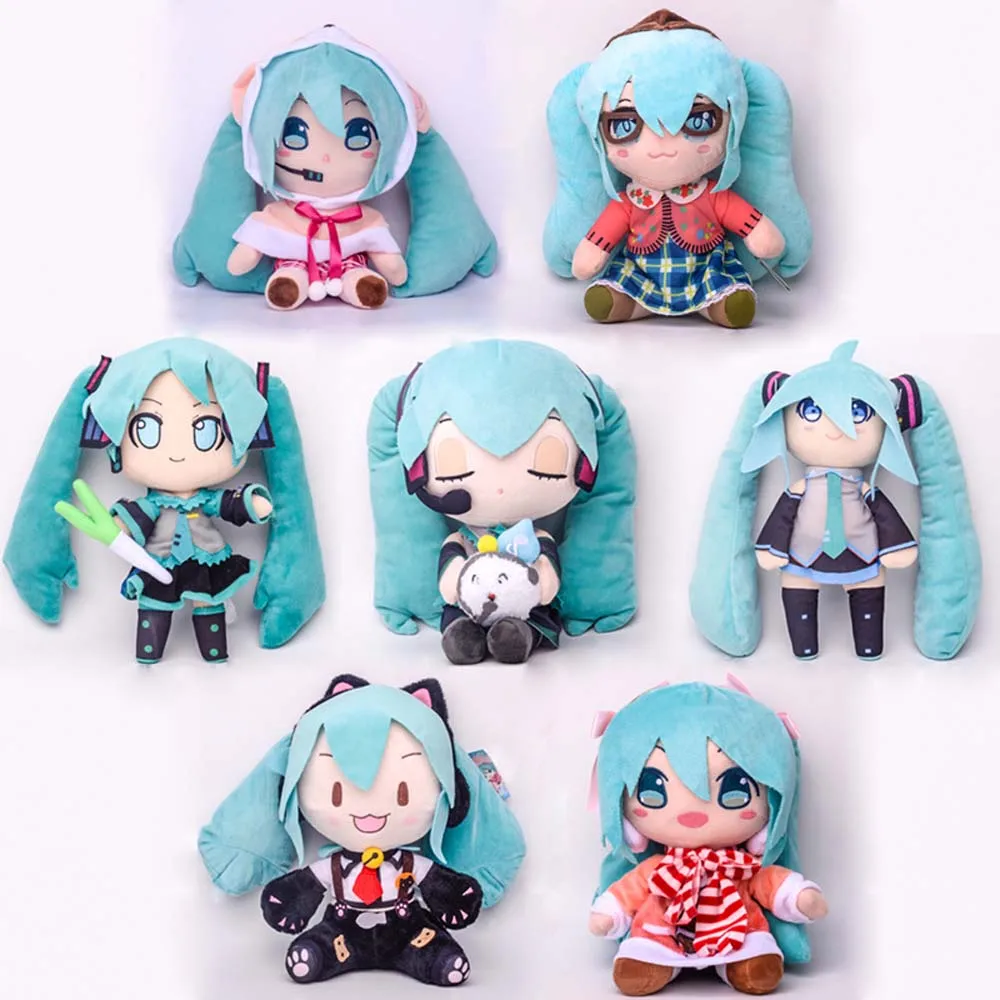 

25CM Hatsune Miku Plush Doll Toy Deep Sea Holding Onion Hatsune Miku Virtual Singer Stuffed Anime Room Decoration Birthday Gifts