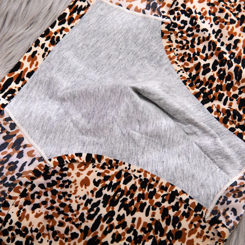 Couple Lovers Shorts Leopard Print Sexy Underwear Men's Underpants Cueca Boxer Male Panties Set Lady Boxer shorts Briefs Bamboo